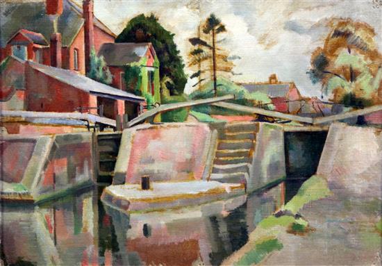 Percy Horton (1897-1970) The Lock Gates, 14.25 x 20in. Provenance: Bonhams Knightsbridge 3/2/2010 - Lot 44